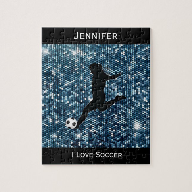 Mädchen "I Liebe Soccer Puzzle" Puzzle (Vertikal)