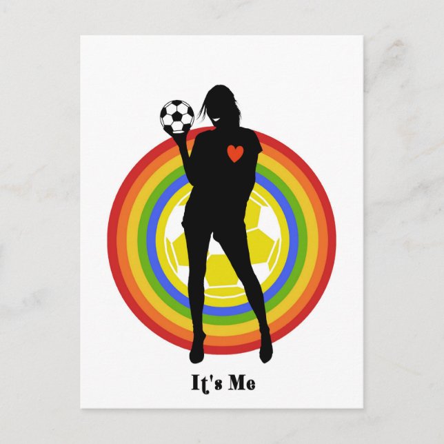 Mädchen, ich bin es, Fußballspieler und große Fans Postkarte (Vorderseite)