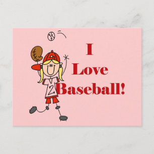 Mädchen Ich Liebe Baseball T-Shirts und Geschenke Postkarte