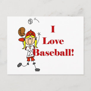 Mädchen Ich Liebe Baseball T-Shirts und Geschenke Postkarte