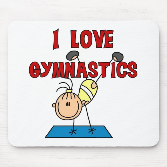 Mädchen Ich liebe Turnen Mousepad (Vorne)