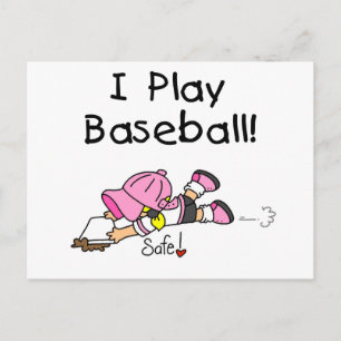 Mädchen Ich spiele Baseball-Hemden und Geschenke Postkarte