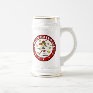 Mädchen Ich Spiele Baseball T-Shirts und Geschenke Bierglas