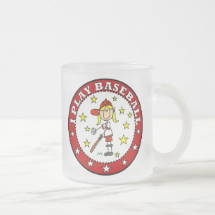 Mädchen Ich Spiele Baseball T-Shirts und Geschenke Mattglastasse