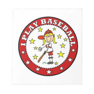 Mädchen Ich Spiele Baseball T-Shirts und Geschenke Notizblock