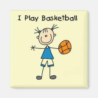 Mädchen Ich spiele Basketball-Tshirts und Geschenk Magnet
