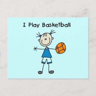Mädchen Ich spiele Basketball-Tshirts und Geschenk Postkarte