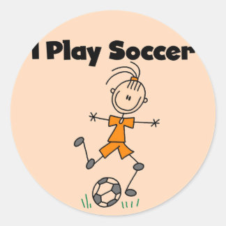 Mädchen Ich spiele Fußball-Tshirts und Geschenke Runder Aufkleber