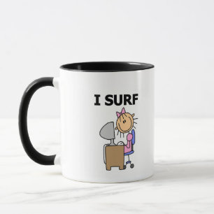 Mädchen ich surfe im Web T-Shirts und Geschenke Tasse