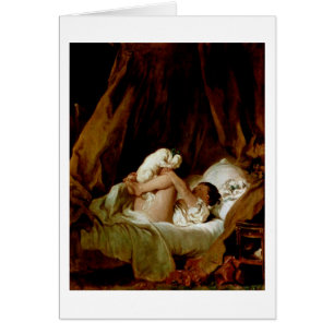 Mädchen im Bett mit einem Hund von Jean-Honore Fr