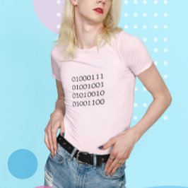 Mädchen im Binary Code Tee Shirt