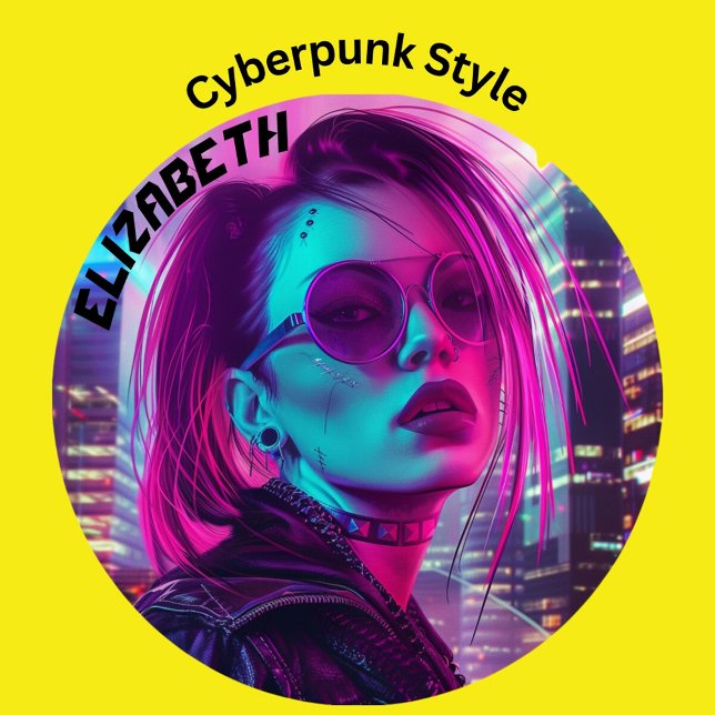 Mädchen im Cyberpunk-Stil Jeansjacke (Von Creator hochgeladen)