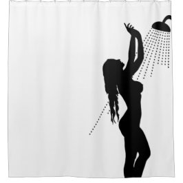 Mädchen im Duschen-Silhouette-Duschvorhang Duschvorhang