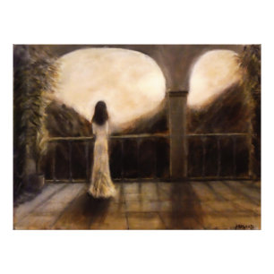 Mädchen im Foto Balkonmalerei Print
