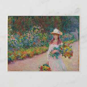 Mädchen im Garten Giverny, 1888 Postkarte