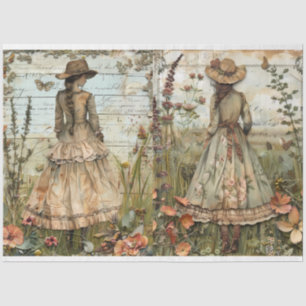 Mädchen im Gartendekoutenpapier Seidenpapier