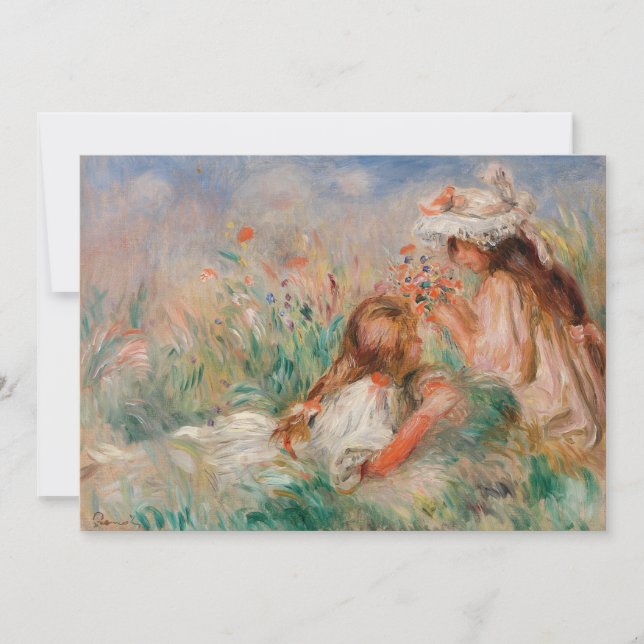 Mädchen im Gras | Pierre-Auguste Renoir (Vorderseite)