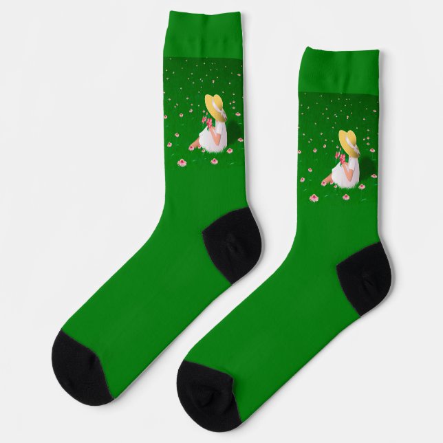 Mädchen im Gras Socken (Linkes Detail)