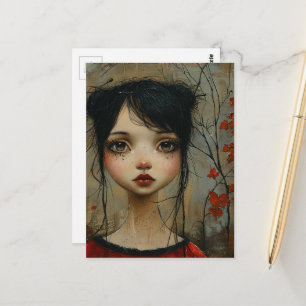 Mädchen im Herbst Postkarte