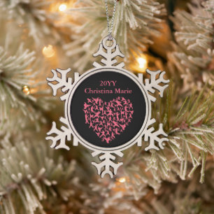 Mädchen im Kampfsport Karate Herz Schneeflocke Zin Schneeflocken Zinn-Ornament