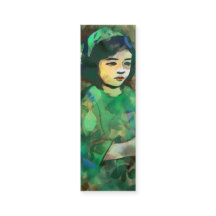 Mädchen im Lesezeichen "Grünes Kleid"