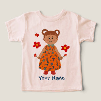 Mädchen im orangen Kleid (Zopf) Benutzerdefinierte