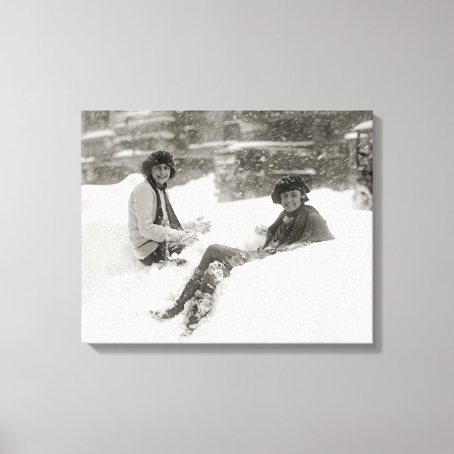 Mädchen im Schnee, 1922 Leinwanddruck (Vorderseite)