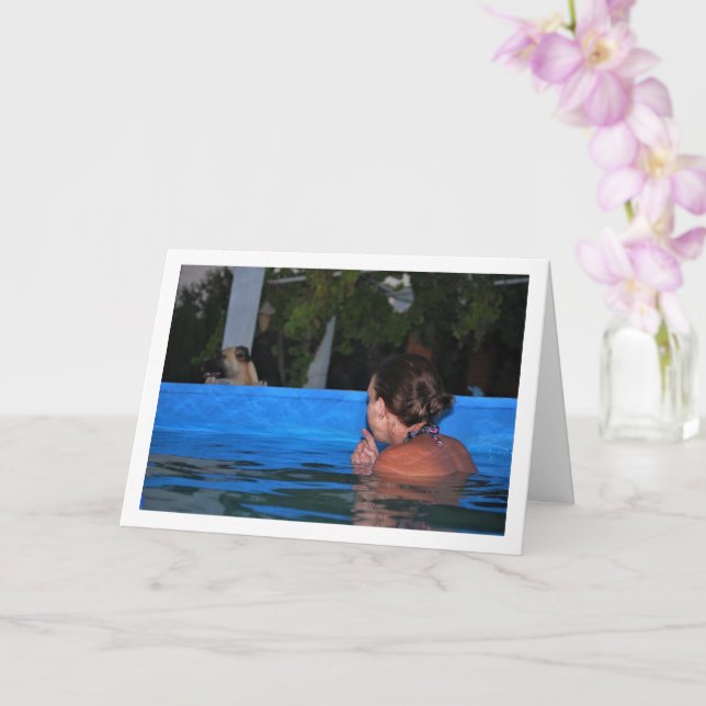 Mädchen im Schwimmbad Karte (Orchidee)