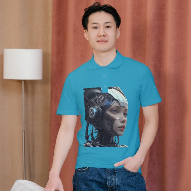 Mädchen im T - Shirt der künstlichen Intelligenz (Von Creator hochgeladen)