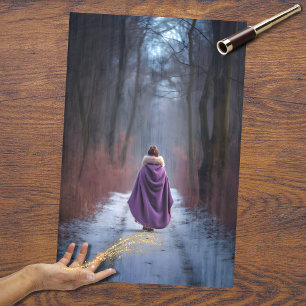 Mädchen im Wald 1 Dekoupage Seidenpapier