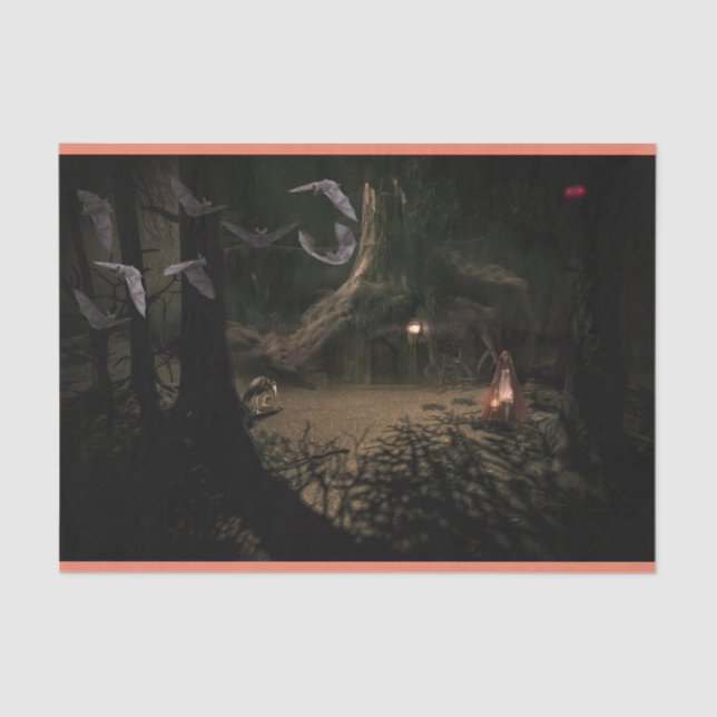 Mädchen im Wald Dekoupage Seidenpapier (Vorderseite)