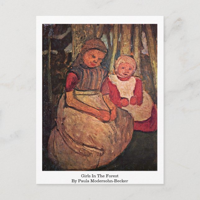 Mädchen im Wald von Paula Modersohn-Becker Postkarte (Vorderseite)