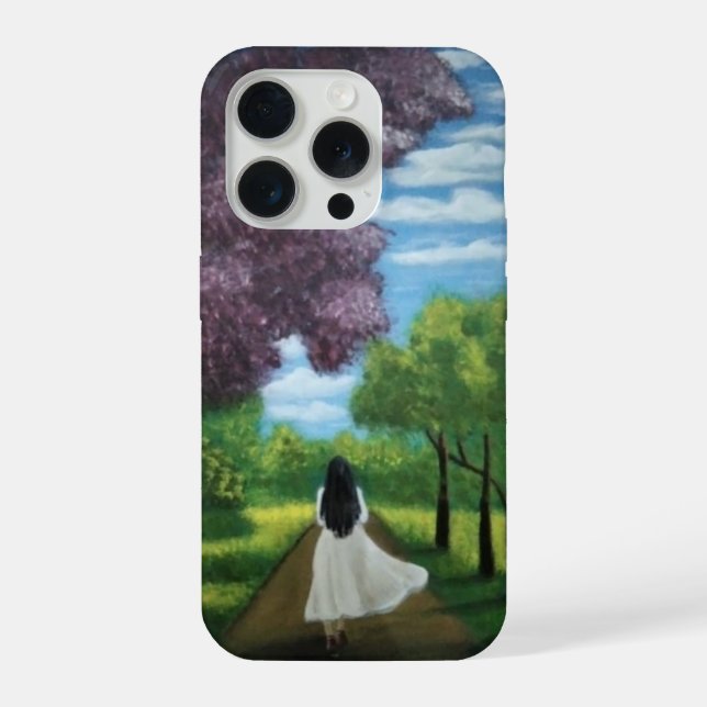 Mädchen im weißen Kleid iPhone Hülle (Rückseite)