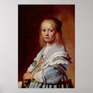 Mädchen in blauem Kleid von Johannes Verspronck Poster