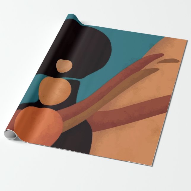 Mädchen in den Tropen. Schöne Afrikanerin. Schwarz Geschenkpapier (Ungerollt)