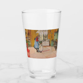 Mädchen in der Küche (klassische schwedische Kunst Glas