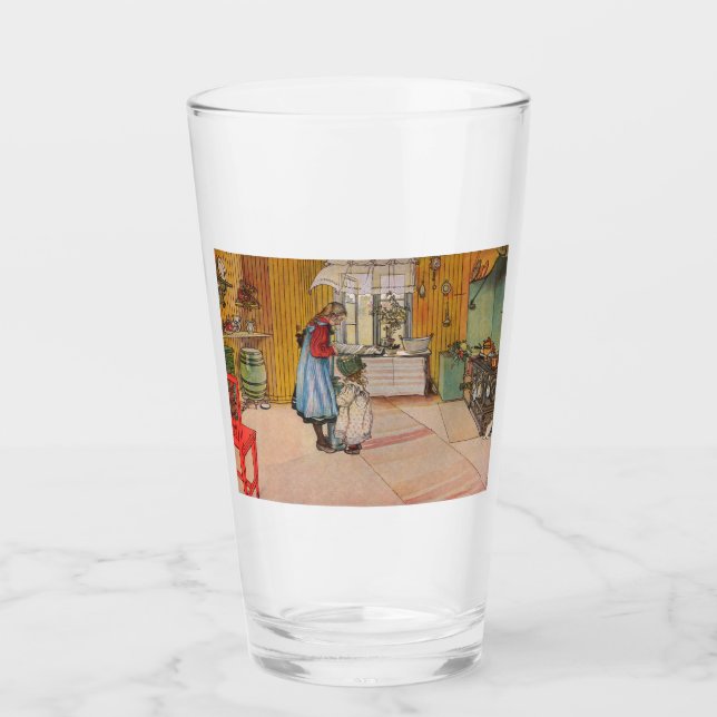 Mädchen in der Küche (klassische schwedische Kunst Glas (Vorderseite)