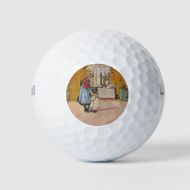Mädchen in der Küche (klassische schwedische Kunst Golfball (Vorderseite)