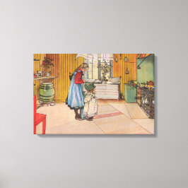 Mädchen in der Küche (klassische schwedische Kunst Leinwanddruck