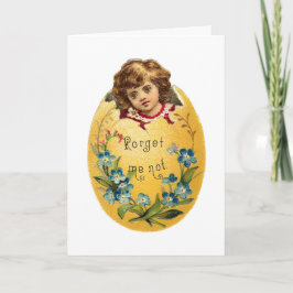 Mädchen in Ei Vergiss mich nicht Feiertagskarte