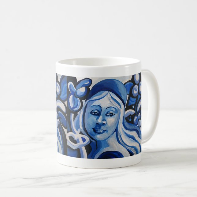 Mädchen in einem blauen Hut Tasse (VorderseiteRechts)