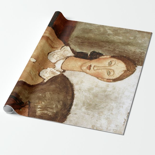 Mädchen in einem gelben Kleid, Modigliani Geschenkpapier (Ungerollt)
