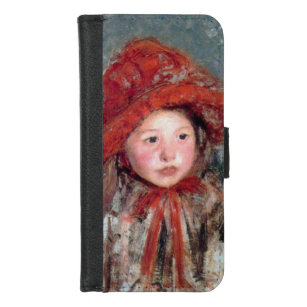 Mädchen in einem großen Red Hat, Mary Cassatt iPhone 8/7 Geldbeutel-Hülle