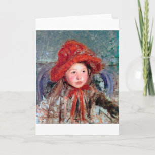 Mädchen in einem großen Red Hat, Mary Cassatt Karte