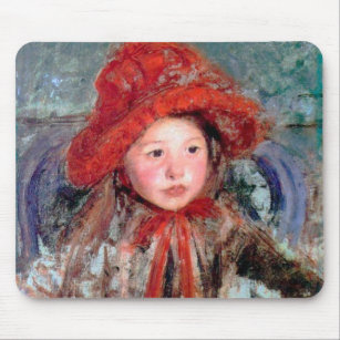 Mädchen in einem großen Red Hat, Mary Cassatt Mousepad