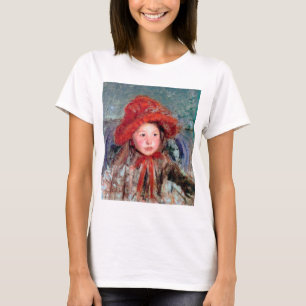 Mädchen in einem großen Red Hat, Mary Cassatt T-Shirt