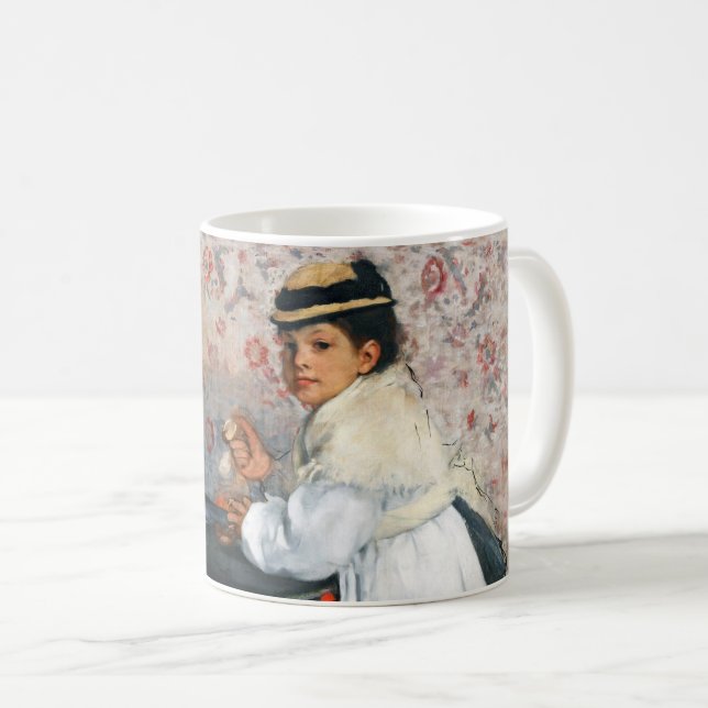 Mädchen in einem Hut, Edgar Degas Kaffeetasse (VorderseiteRechts)