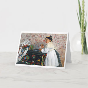 Mädchen in einem Hut, Edgar Degas Karte