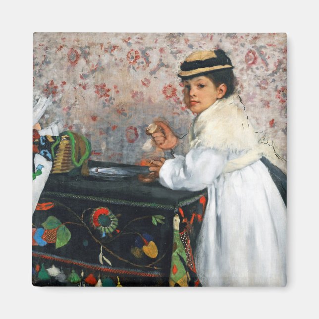 Mädchen in einem Hut, Edgar Degas Magnet (Vorne)