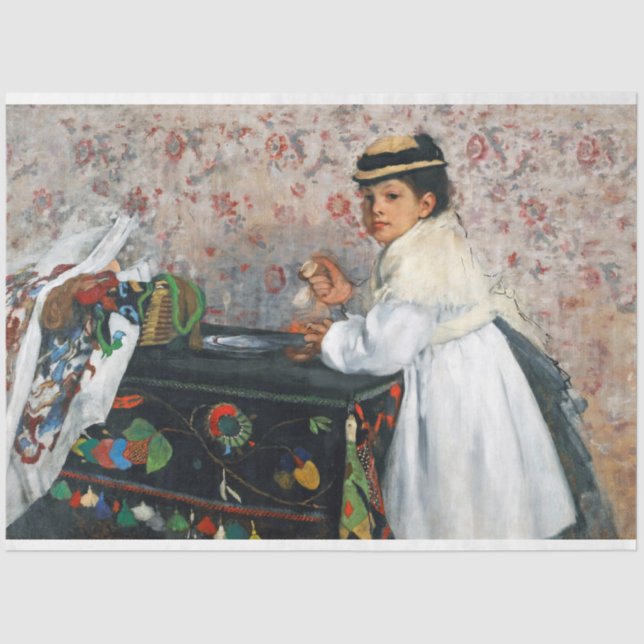Mädchen in einem Hut, Edgar Degas Seidenpapier (Vorderseite)